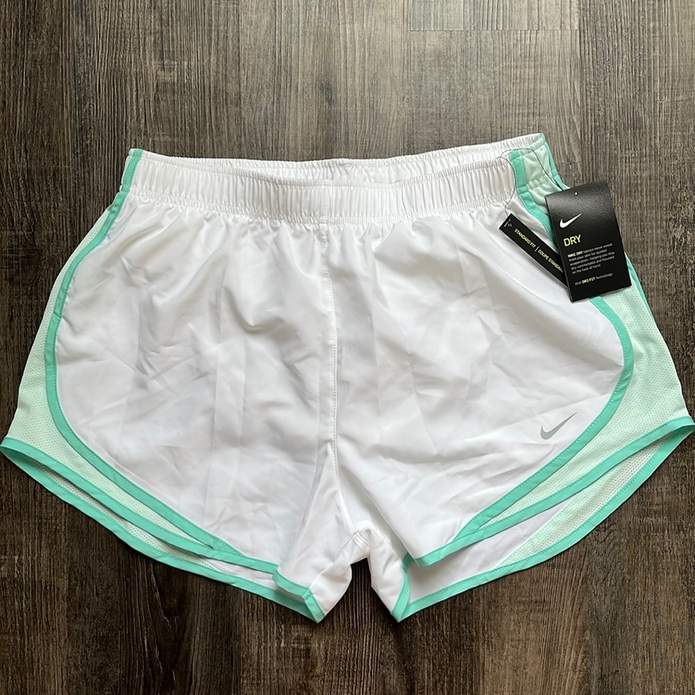 Nike Dry Fit Tempo Running Shorts NWT - White & Teal
